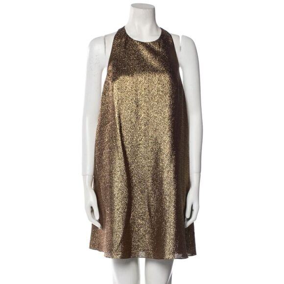 alice olivia gold dress Alice and Olivia Gold Sequin Dress XS – Rentala main image 1